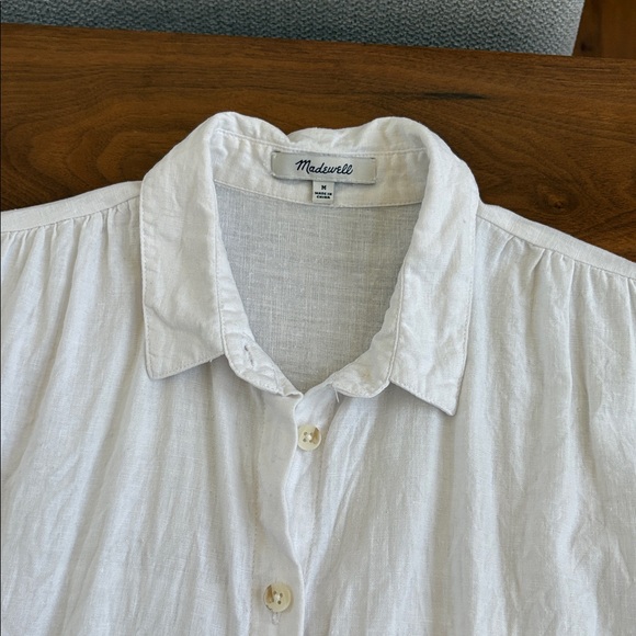 Madewell Linen-Blend Hilltop Shirt in White Size Medium - Picture 6 of 8